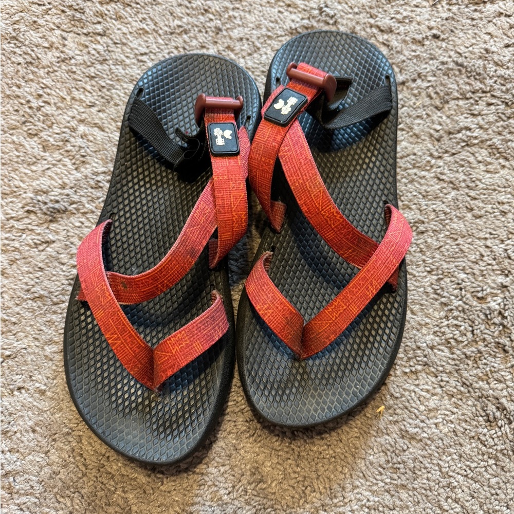 Chaco Tegu Red and Black Sandals
